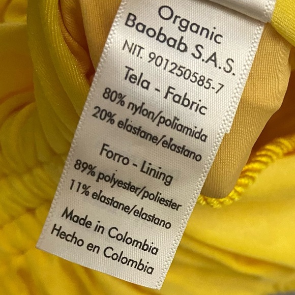 New! Baobab Ancla Ruched Swimsuit In Popcorn yellow nwot 24169 - Picture 10 of 14